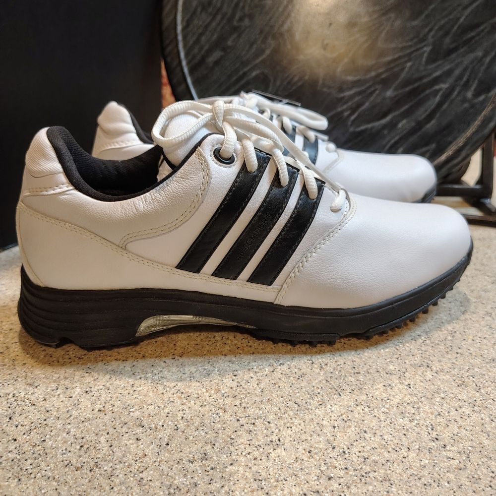 Adidas Men's White and Black Sneakers